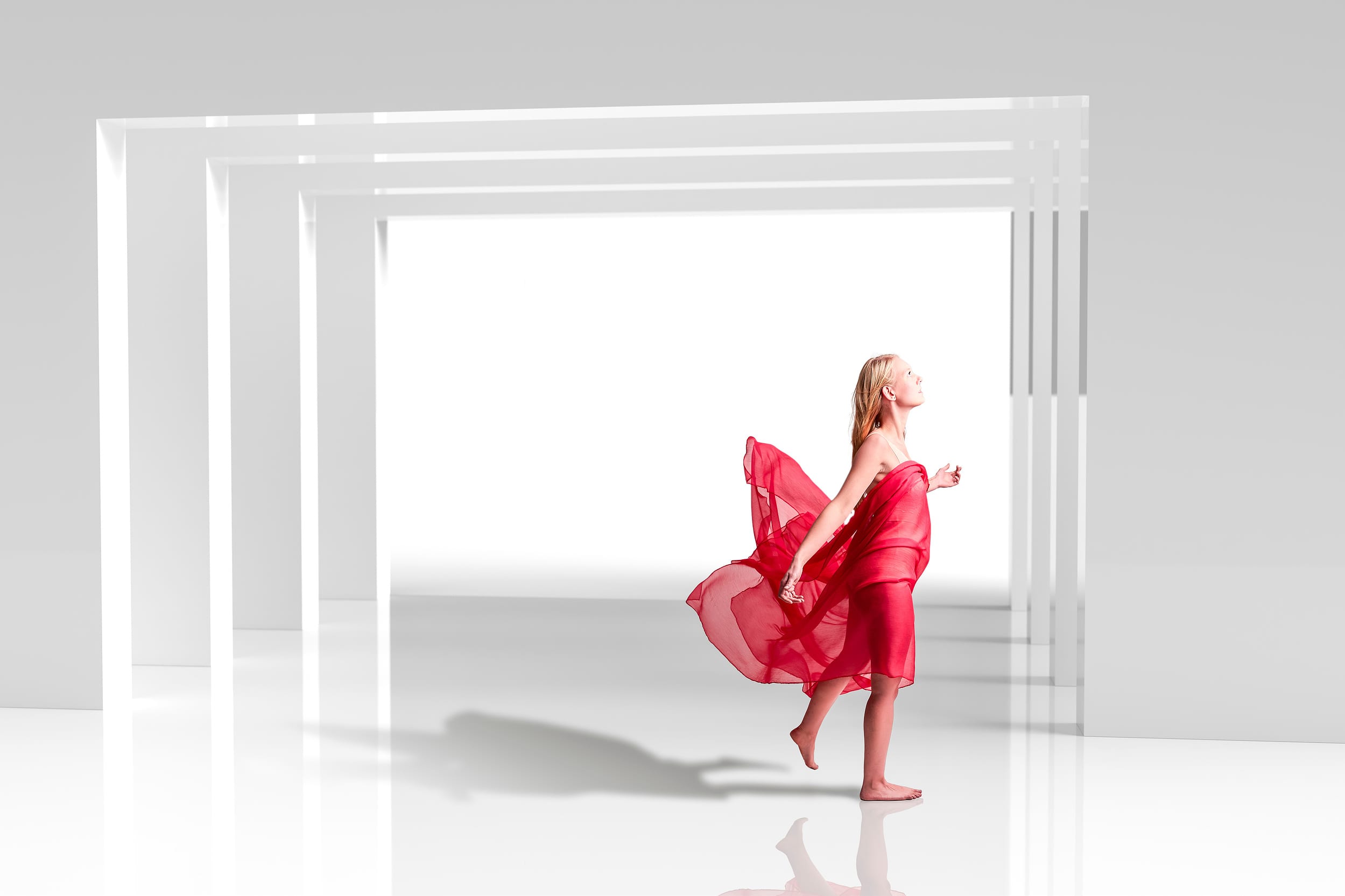 Figure and fabric arranged with a square structure